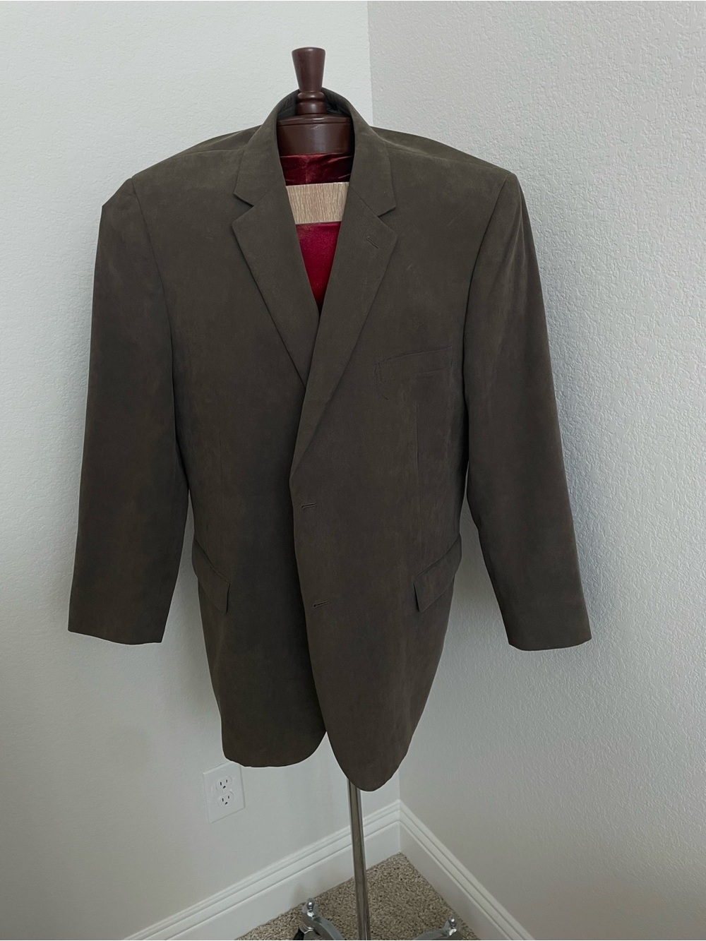 Andrew Fezza Men's Dark Olive Suede Sport Coat